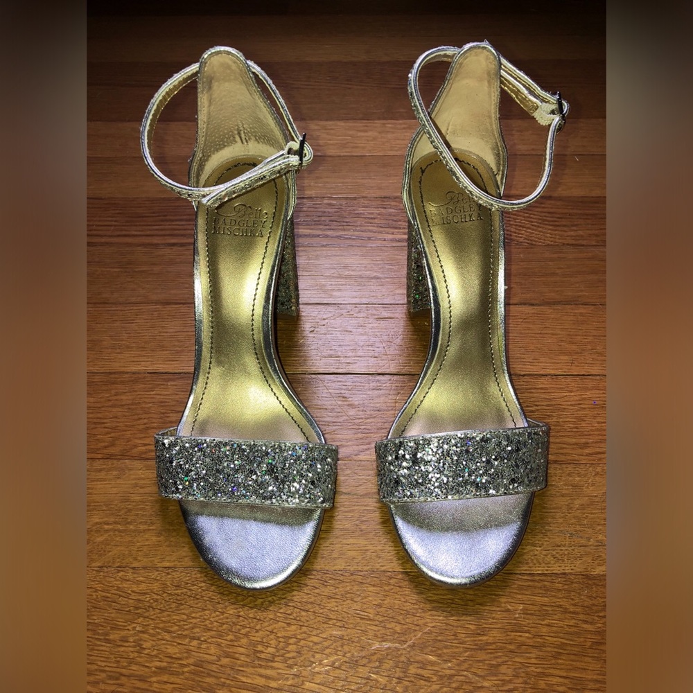 Silver Badgley Mischka heels